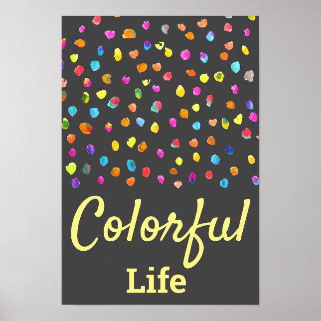 Poster Bolinhas watercolor boho pop art (Frente)