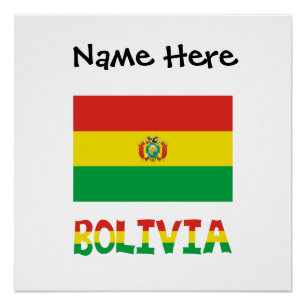 Pôster Bolívia Bandeira Bolívia Personalizada