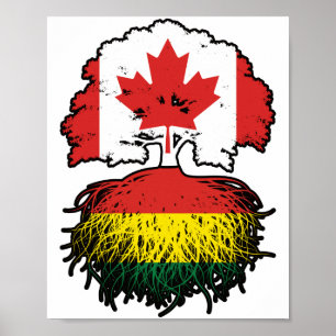 Poster Bolívia Bolívia Canadá Árvore canadiana Bandeira