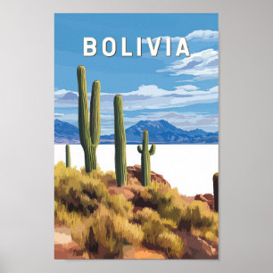 Poster Bolívia Illustração Viagem Art Vintage