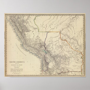 Pôster Bolívia, Peru, Brasil