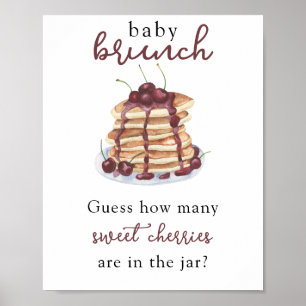 Poster Bolo de aniversário Baby shower Adivinhe quantas C