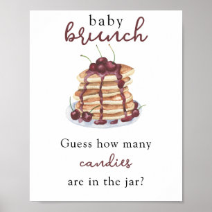 Poster Bolo de aniversário Baby shower Adivinhe quantos d