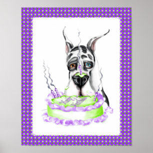 Poster Bolo de aniversário de Dane Harlequin