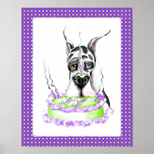 Poster Bolo de aniversário de Dane Harlequin (Frente)