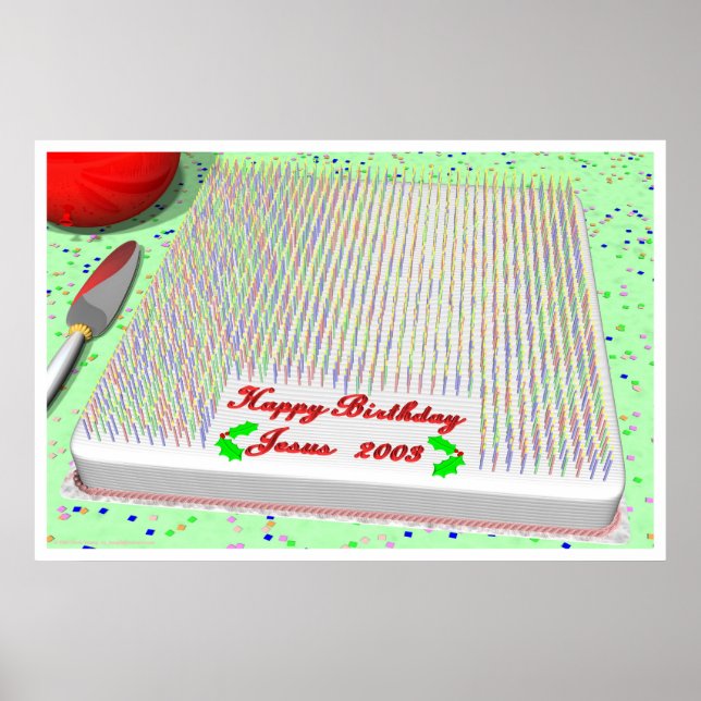Pôster Bolo de aniversário de Jesus (Frente)