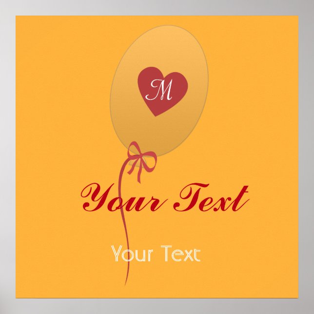 Poster Bolo de Aniversário do Bebê Balão Amarelo Brilhant (Frente)