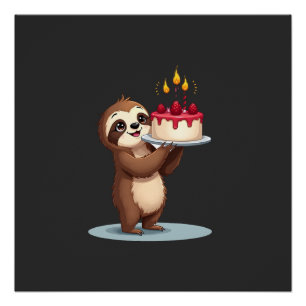 Pôster Bolo de Aniversário Engraçado com Fantasia de Preg