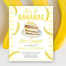 Poster Bolo de Banana em Aquarela Cápsula do Tempo Aniver