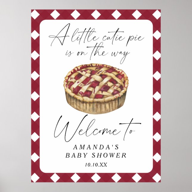 Poster Bolo de bem-vindo ao bebê festa de churrasco Littl (Frente)