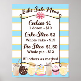 Poster Bolo de biscoito de leite cupcake preço do menu de