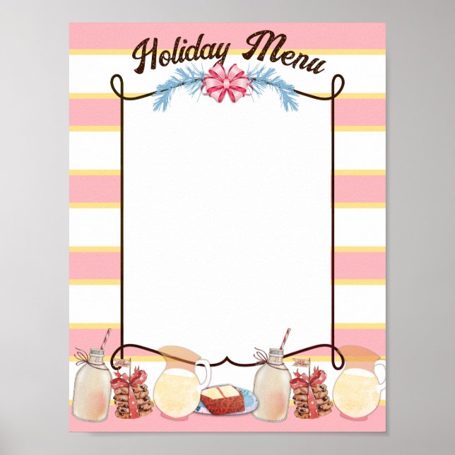 Poster Bolo de biscoitos de Natal leite menu de venda de  (Frente)
