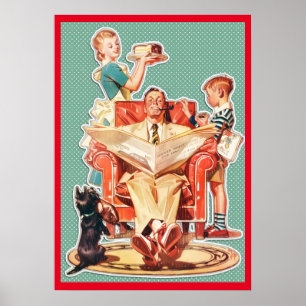 Poster Bolo de dona de casa da família nuclear dos anos 5