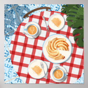 Poster Bolo e café por dois