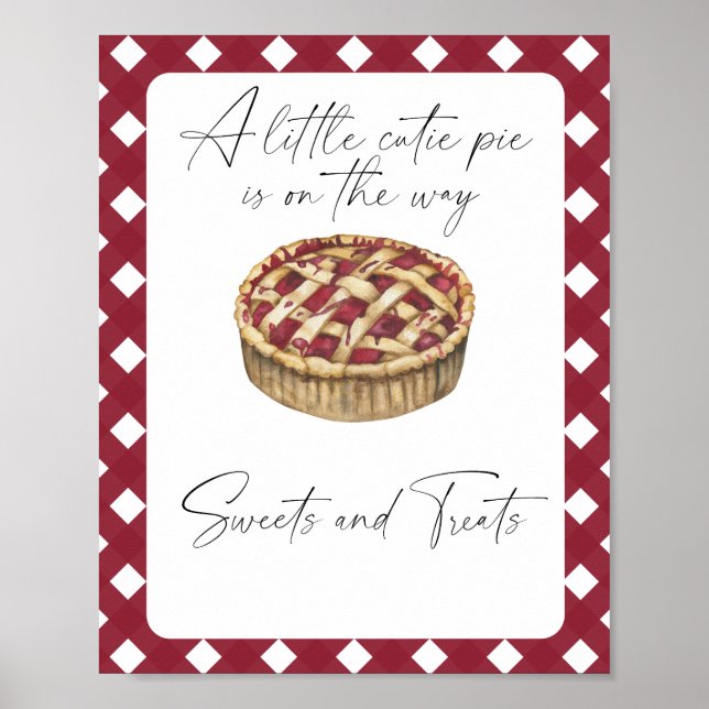 Poster Bolo fofo - doces e guloseimas baby shower (Frente)