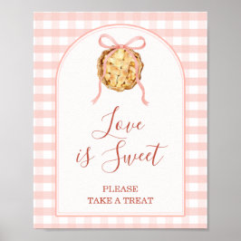 Poster Bolo Fofo Rosa Pastel Churrasco de Bebê O Amor é D