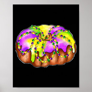 Poster Bolo Rei Festival Mardi Gras Para Homens Mulheres