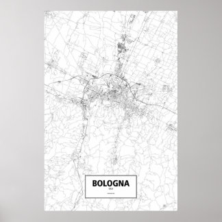 Poster Bologna, Itália (preto no branco)