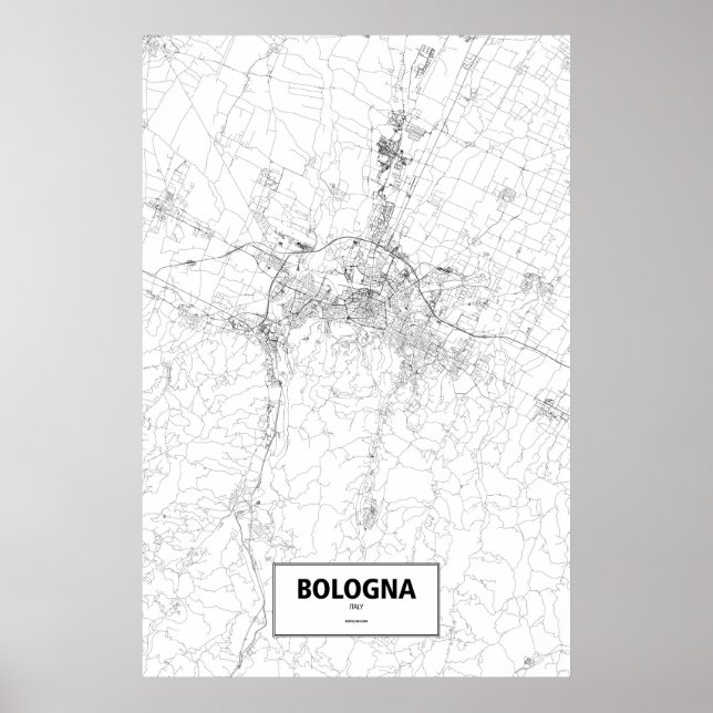 Poster Bologna, Itália (preto no branco) (Frente)