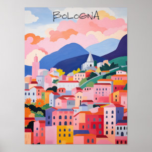 Poster Bologna Itália Viagem Cidade Pintura Estética