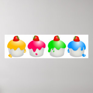 Pôster Bolos da morango