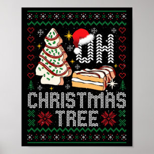 Poster Bolos de árvore de Natal Debbie Becky Jen Bolo Fei