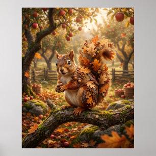 Poster Bolota Esquilo Outono Bosque