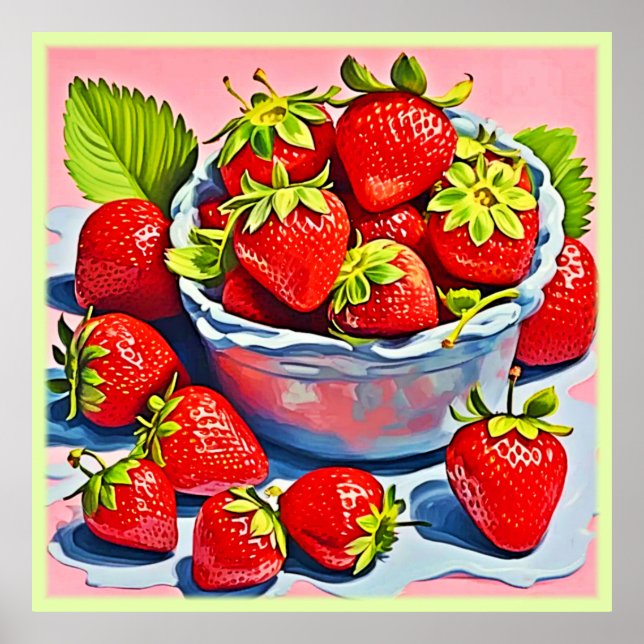 Poster Bolsa de Morango Fresca (Frente)