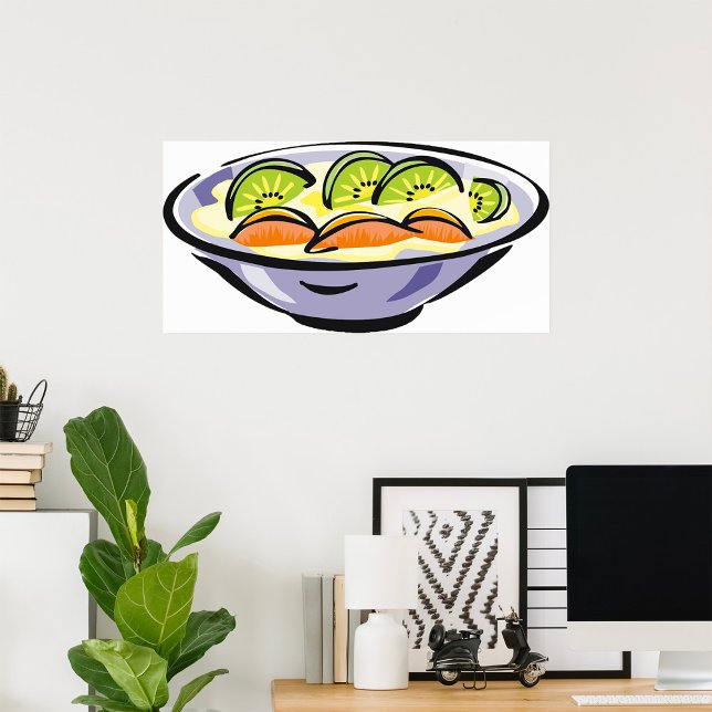 Poster Bolsa de salada de Fruta fresca com Kiwi e Laranja (Criador carregado)