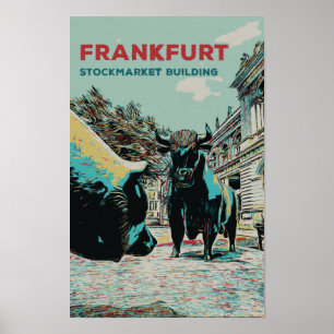 Poster Bolsa de Valores de Frankfurt Esculturas Icônicas