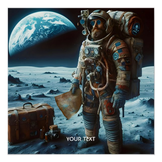 Pôster Bolsas de astronauta de lua fantástica (Frente)