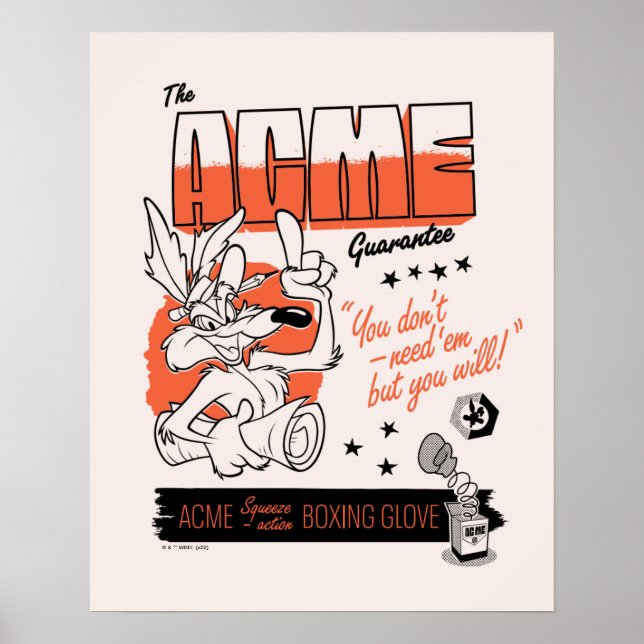 Poster BOLSAS DE CARRO™ | Amiga de boxe WILE E. COYOTE™ A (Frente)