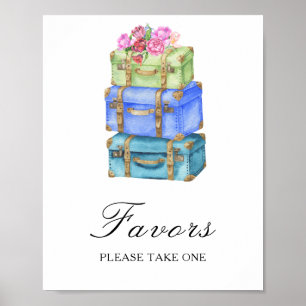 Poster Bolsas de viagem lembrancinhas chá de noiva 