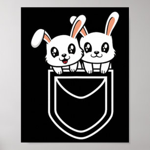 Poster Bolsinho de Coelho Coelho Engraçado Páscoa Homens