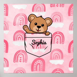 Poster Bolso De Animais Personalizado Do Urso De Teddy