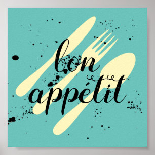 Poster bom apetite cozinha citação da arte moderna