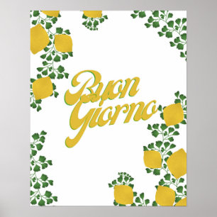 Poster Bom Dia Flor de Limão – Arte Inspirada na Itália
