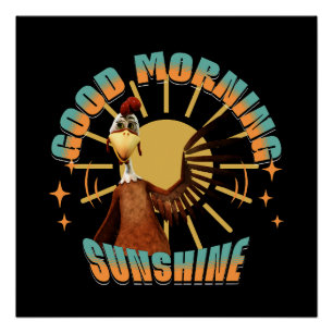 Pôster Bom Dia Sol Risada de Galo