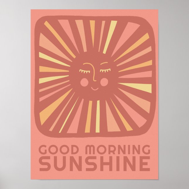 Poster Bom dia Sunshine, Enfermeiro Sol Cute, Sala de Beb (Frente)