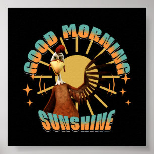 Poster Bom dia Sunshine Engraçado Rooster