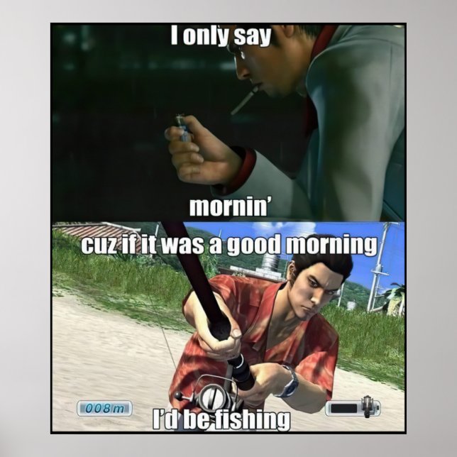 Poster Bom dia Yakuza Meme (Frente)