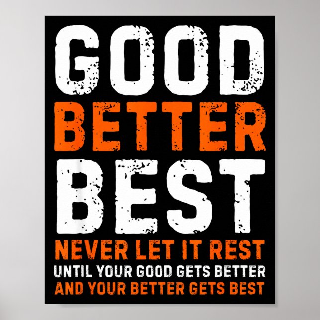 Poster Bom Melhor Nunca Deixe Descansar Citação Motivacio (Frente)