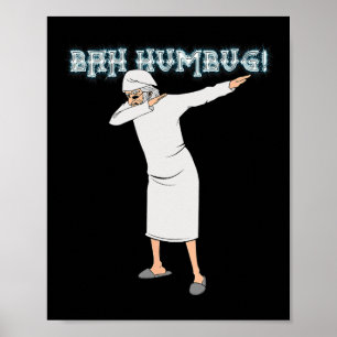 Poster Bom Natal Carol Dabbing Scrooge Nightgown Bah