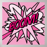 BOM Pink Comic Book Pop Art Moderno Divertimento R