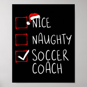 Poster Bom Tímido Treinador de Futebol Lista de Natal Xma