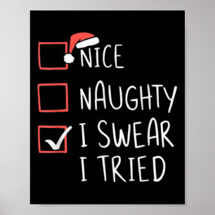 Poster Bom Travesso Eu Juro Que Tentei Natal Papai Noel