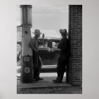 Pôster Bomba de gás visível e carro 1940