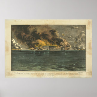 Poster Bombardeio de Forte Sumter por Ives