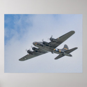 Poster Bombardeiro B-17 da Segunda Guerra Mundial