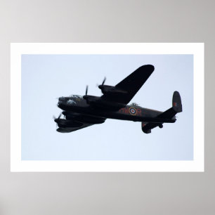 Pôster Bombardeiro de Lancaster em vôo.